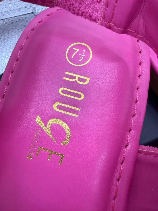 HOT PINK with Gold Women’s Sandals Size 7.5 - Picture 6 of 8